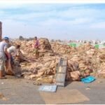 Recogida de basuras en una ciudad marroquí