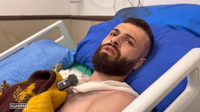 El palestino Mujahid Abbadi aparece en un vídeo viral malherido y atado al capó de un vehículo militar israelí