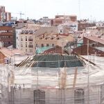 Estado de la cúpula de la iglesia de la Vera Cruz de Valladolid tras desplomarse
