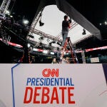 Preparativos del debate entre Joe Biden y Donald Trump organizado el jueves por la noche por la CNN en Atlanta