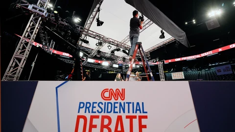 Preparativos del debate entre Joe Biden y Donald Trump organizado el jueves por la noche por la CNN en Atlanta
