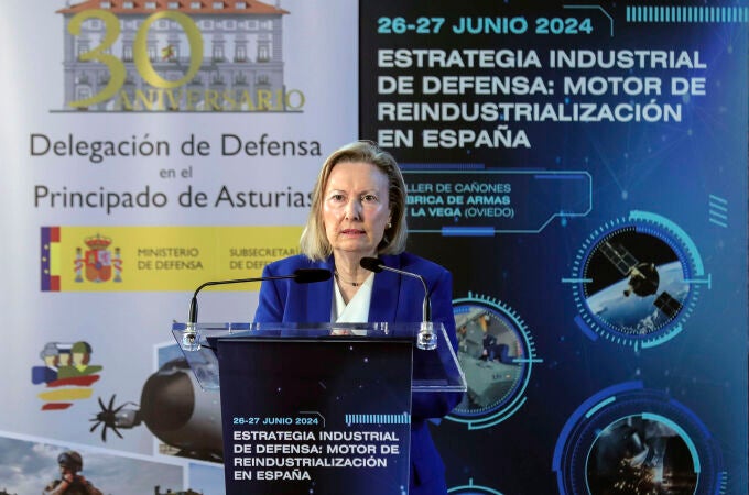 La secretaria de Estado de Defensa, María Amparo Valcarce, interviene en las jornadas sobre la industria de defensa organizadas