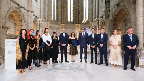 Rueda, hoy, con los premiados.