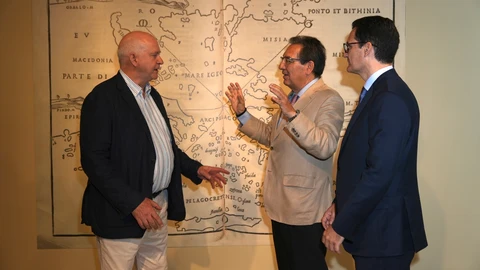 Los principales protagonistas de la muestra en su inauguración