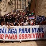 Manifestación 'Málaga para vivir y no para sobrevivir' convocada por el Sindicato de Inquilinas e Inquilinos de Málaga