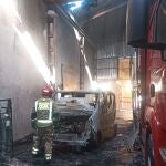 Imagen del interior de la nave que ha ardido en Torre Pacheco