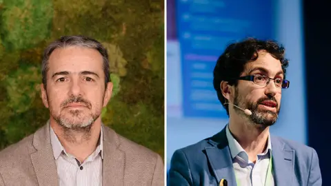 Aitor Calero. Presidente de la FEEMH (Federación Española de Enfermedades Metabólicas Hereditarias) y Dr. Álvaro Hermida Ameijeiras. Profesor de Medicina de la USC y coordinador de la Unidad de Enfermedades Raras del Hospital Clínico Universitario de Santiago.