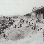 Rudimentaria "playa" de la Barcelona del siglo XIX
