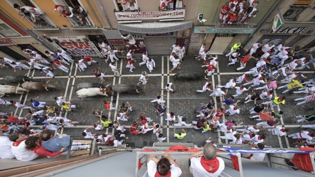Segundo encierro de los sanfermines 2023. 