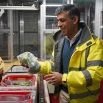 K Prime Minister Rishi Sunak during a visit to an Ocado distribution warehouse in Luton, while on the General Election campaign trail.