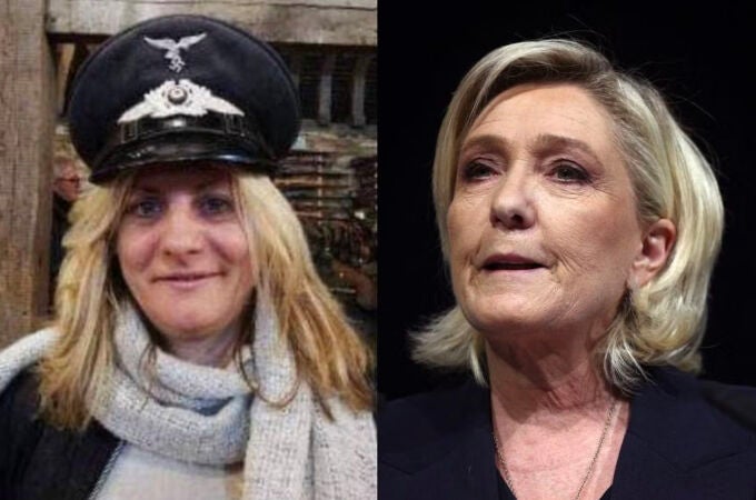 Ludivine Daoudi (izq.), candidata a diputada del partido de Le Pen (der.) a la segunda vuelta en Calvados