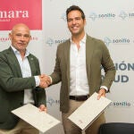 Firma del convenio entre Víctor Caramanzana y Roldán Rodríguez