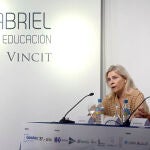Belén Martín durante la conferencia ofrecida en Burgos