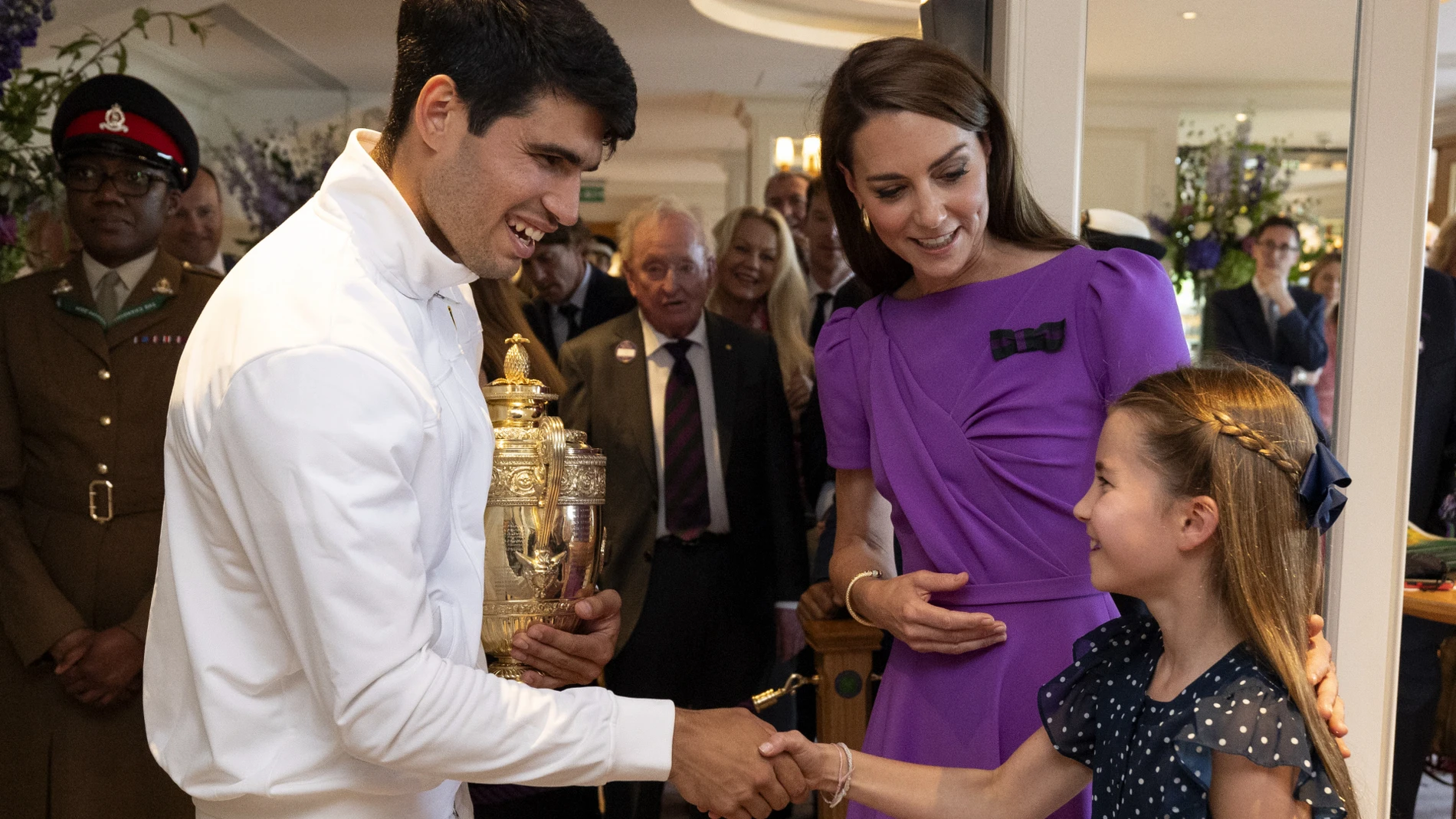 Kate Middleton, la princesa Charlotte y Carlos Alcaraz