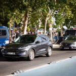 Begoña Gómez, en el interior del Ford Kuga, testifica en los juzgados de Plaza Castilla 