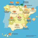 Mapa de los platos más pedidos por regiones