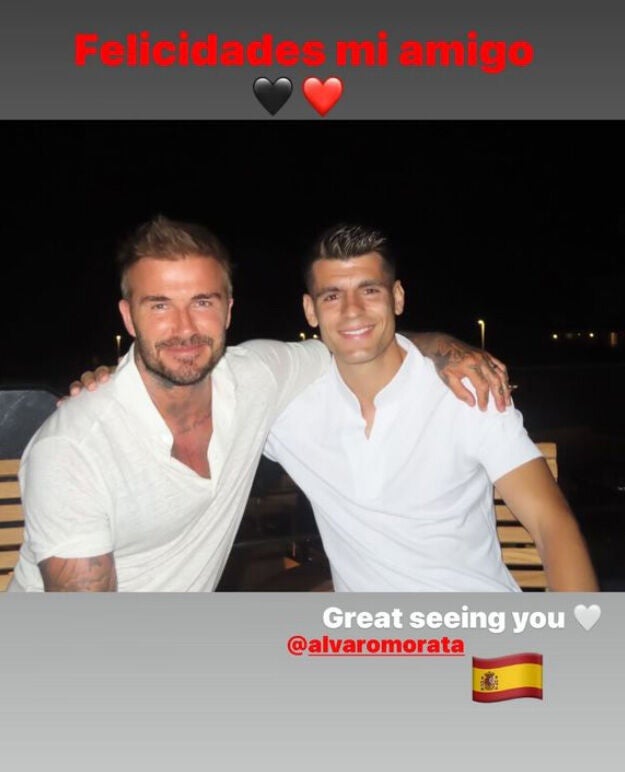 Álvaro Morata y David Beckham