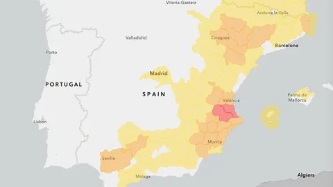 Estas son las regiones más afectadas por la ola de calor, según la agencia europea