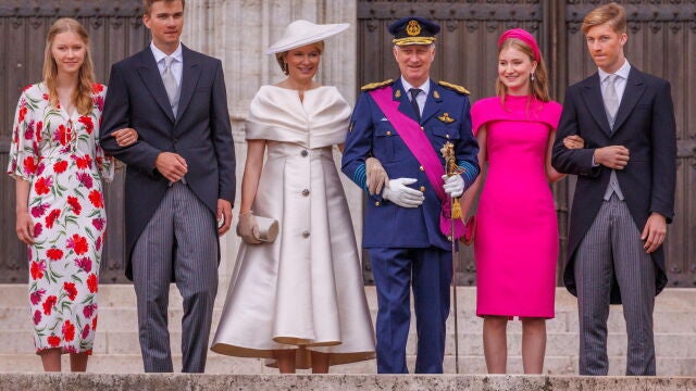 Belgium's royal family attends Te Deum mass on National Day in Brussels