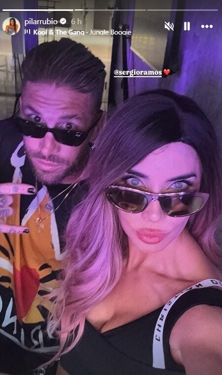 Pilar Rubio y Sergio Ramos en el concierto de Karol G