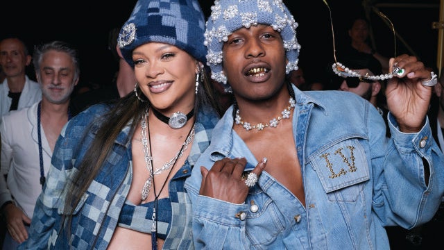Rihanna y su pareja, A$AP Rocky luciendo Louis Vuitton