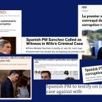 Reacciones de la prensa internacional ante la citación de Pedro Sánchez en el caso de Begoña Gómez