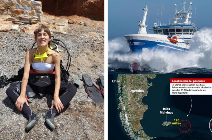 La bióloga de Albacete, Amparo Burguillos, se encuentra entre los 14 supervivientes tras el naufragio este martes del buque 'Arcos Georgia', en las islas Malvinas