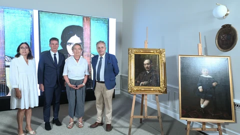 El presidente de la Diputación de Burgos, Borja Suárez, presenta las obras restauradas