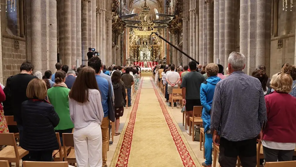 Santa Misa, hoy, en la Catedral de Santiago de Compostela.