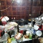 Imagen del estado de la cocina del bar precintado