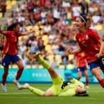 Aitana Bonmatí celebra el gol conseguido ante Japón durante la primera jornada de fútbol femenino en los Juegos Olímpicos de 2024