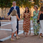 S​us Majestades los Reyes Don Felipe VI y Doña Letizia ofrecen, en el Palacio de Marivent, la tradicional rece