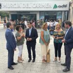 Los senadores del PP, frente a la estación de El Carmen de Murcia