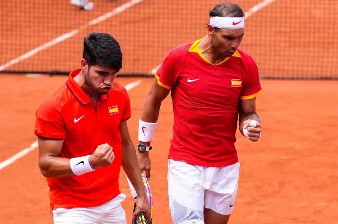 Nadal y Alcaraz en el dobles de los Juegos Olímpicos de París 2024.