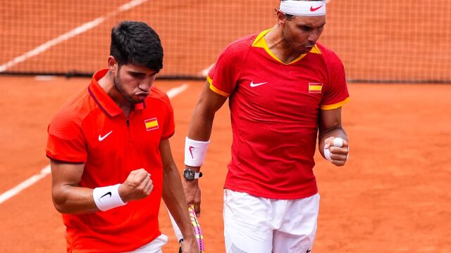 Nadal y Alcaraz en el dobles de los Juegos Olímpicos de París 2024.