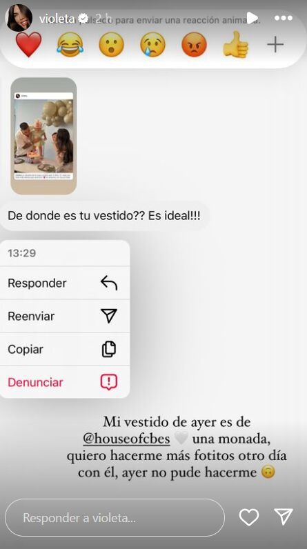 La marca del vestido de Violeta Mangriñán. 