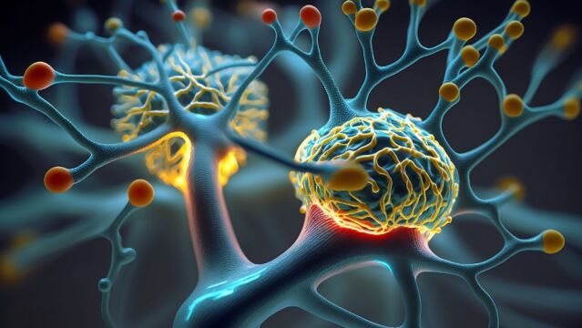 Ilustración libre de neuronas generada por IA