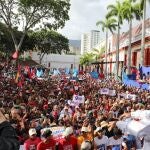 El presidente de Venezuela, Nicolás Maduro, durante la manifestación de apoyo del 3 de agosto frente al Palacio de Miraflores, en Caracas