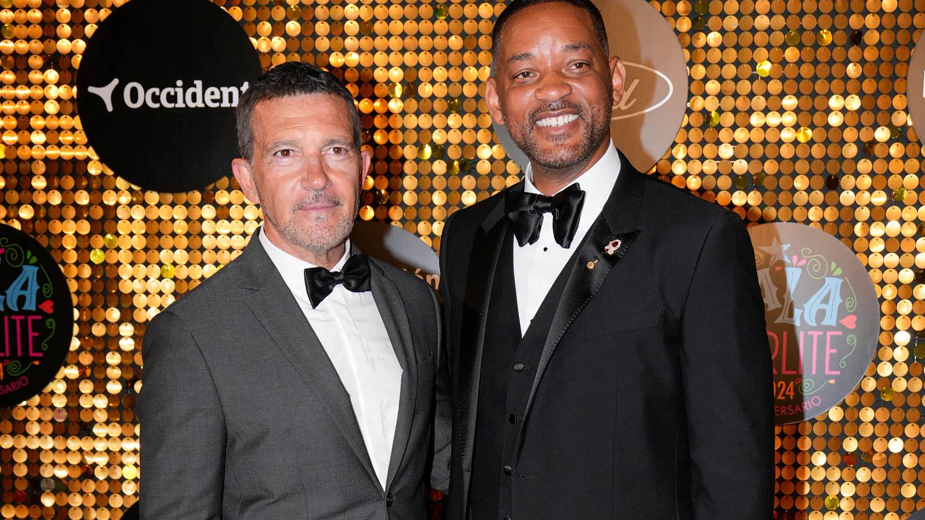 Actor estadounidense Will Smith (d) y el español Antonio Banderas