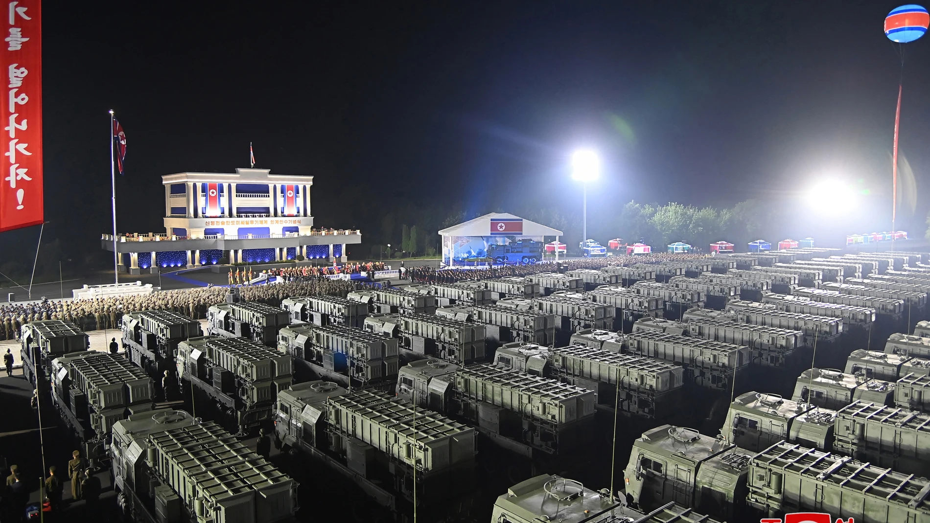 Pyongyang (Korea, Democratic People''s Republic Of), 05/08/2024.- A photo released by the official North Korean Central News Agency (KCNA) shows a ceremony to transfer a new-type tactical ballistic missile weapon system in Pyongyang, North Korea, 04 August 2024 (issued 05 August 2024). According to KCNA, North Korea held a ceremony on 04 August to transfer 250 new-type tactical ballistic missile launchers to the country's frontier military units. EFE/EPA/KCNA EDITORIAL USE ONLY