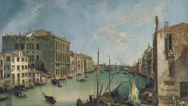 "El Gran Canal desde San Vío" pintado por Canaletto entre 1723 y 1724