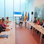 Adrián Barbón presidiendo el Consejo de Gobierno