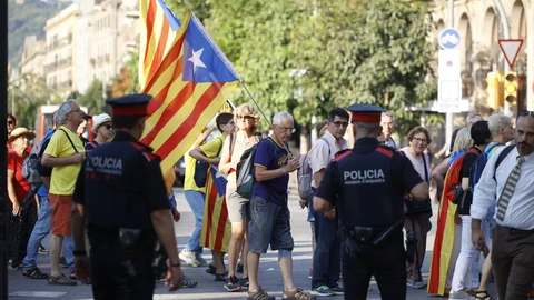 Concentración para recibir al expresidente de la Generalitat Carles Puigdemont en Barcelona