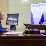 Russian President Vladimir Putin meets with Kursk Region Acting Governor Alexei Smirnov