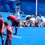 El equipo español, nada más perder la final de consolación ante India