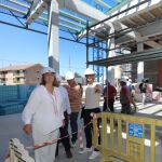Armisén visita las obras del nuevo parque de bomberos de Saldaña (Palencia)