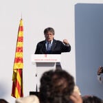 Concentración para recibir al expresidente de la Generalitat Carles Puigdemont en Barcelona