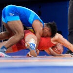 Zhan Beleniuk, en el combate en el que ganó la medalla de bronce