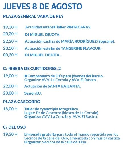Programa previsto para hoy