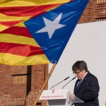 Concentración para recibir al expresidente de la Generalitat Carles Puigdemont en Barcelona